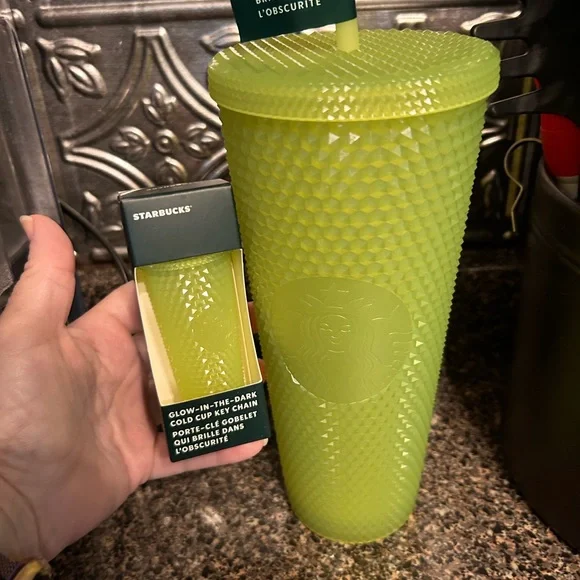 Starbucks glow in the dark large tumbler and matching Christmas ornament.